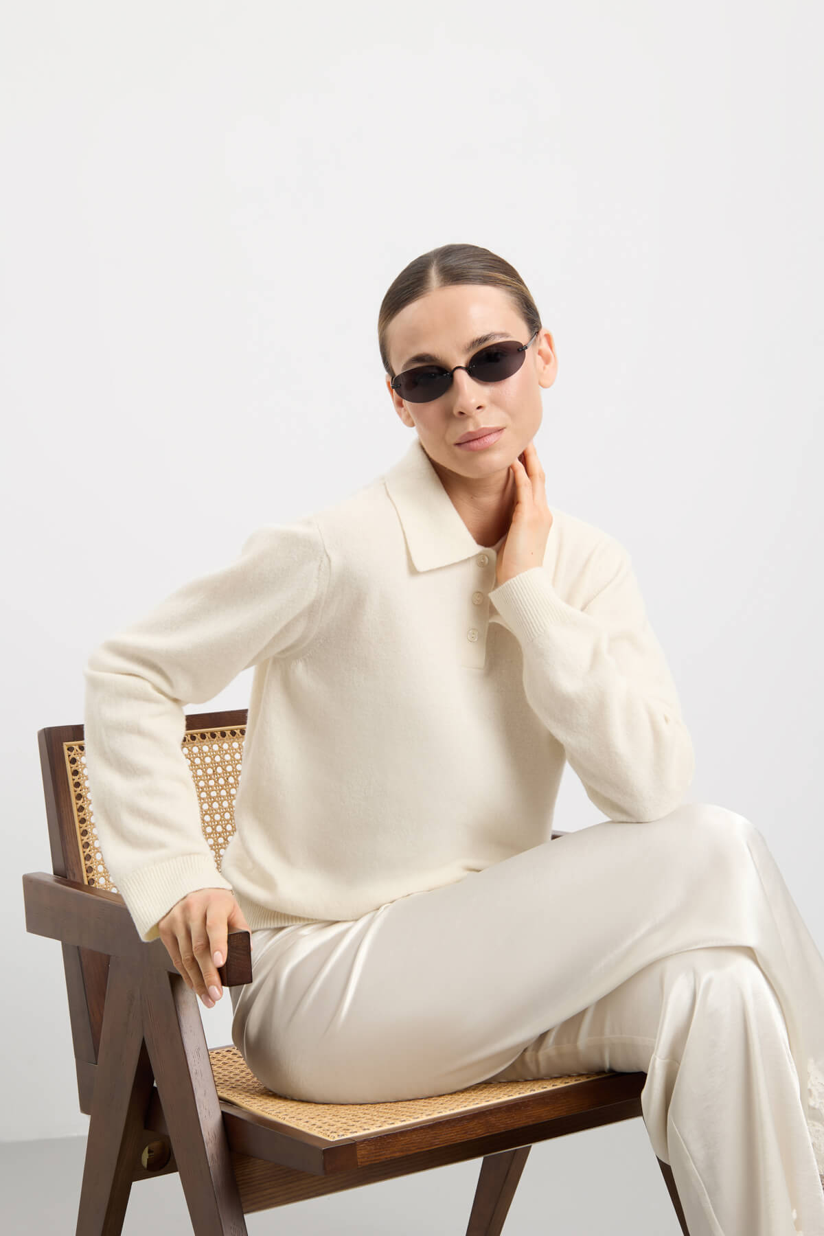 Petrea Knit Polo - Cream